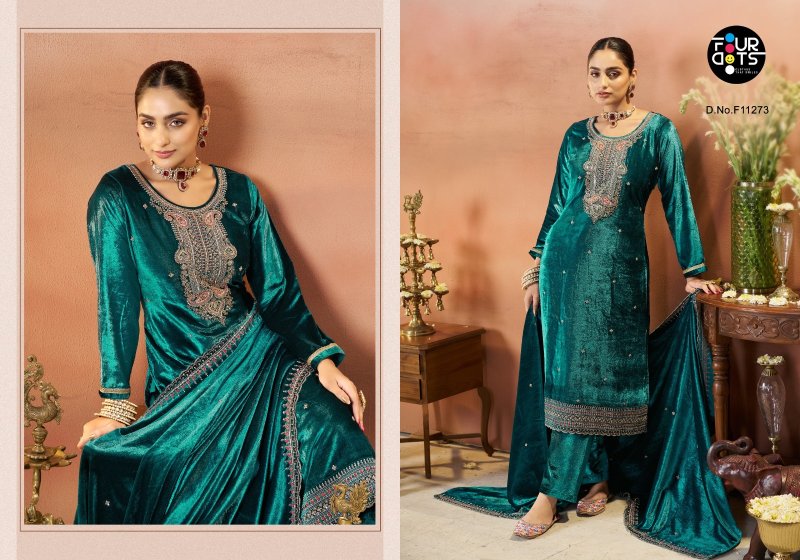 Standard By Fourdots Makhamal Velvet Dress Material